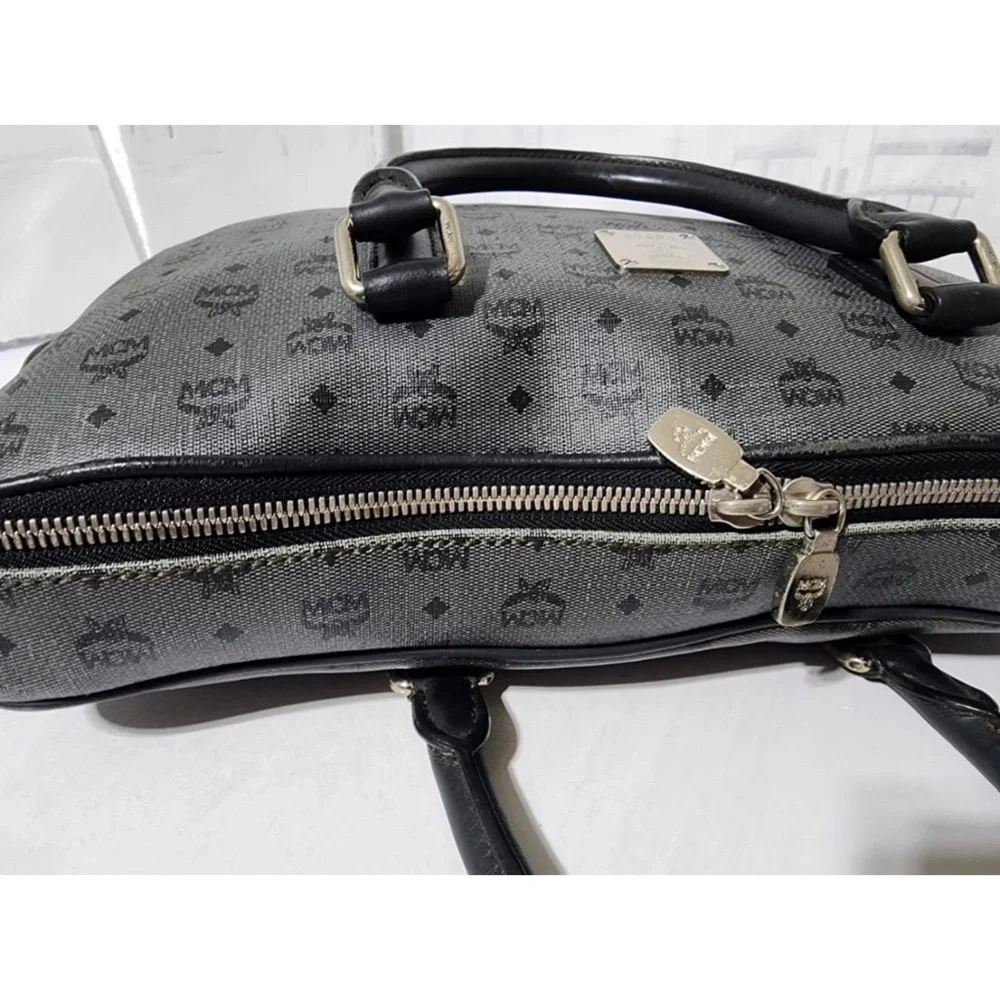 Authentic MCM Visetos Laptop Bag Grey/Black